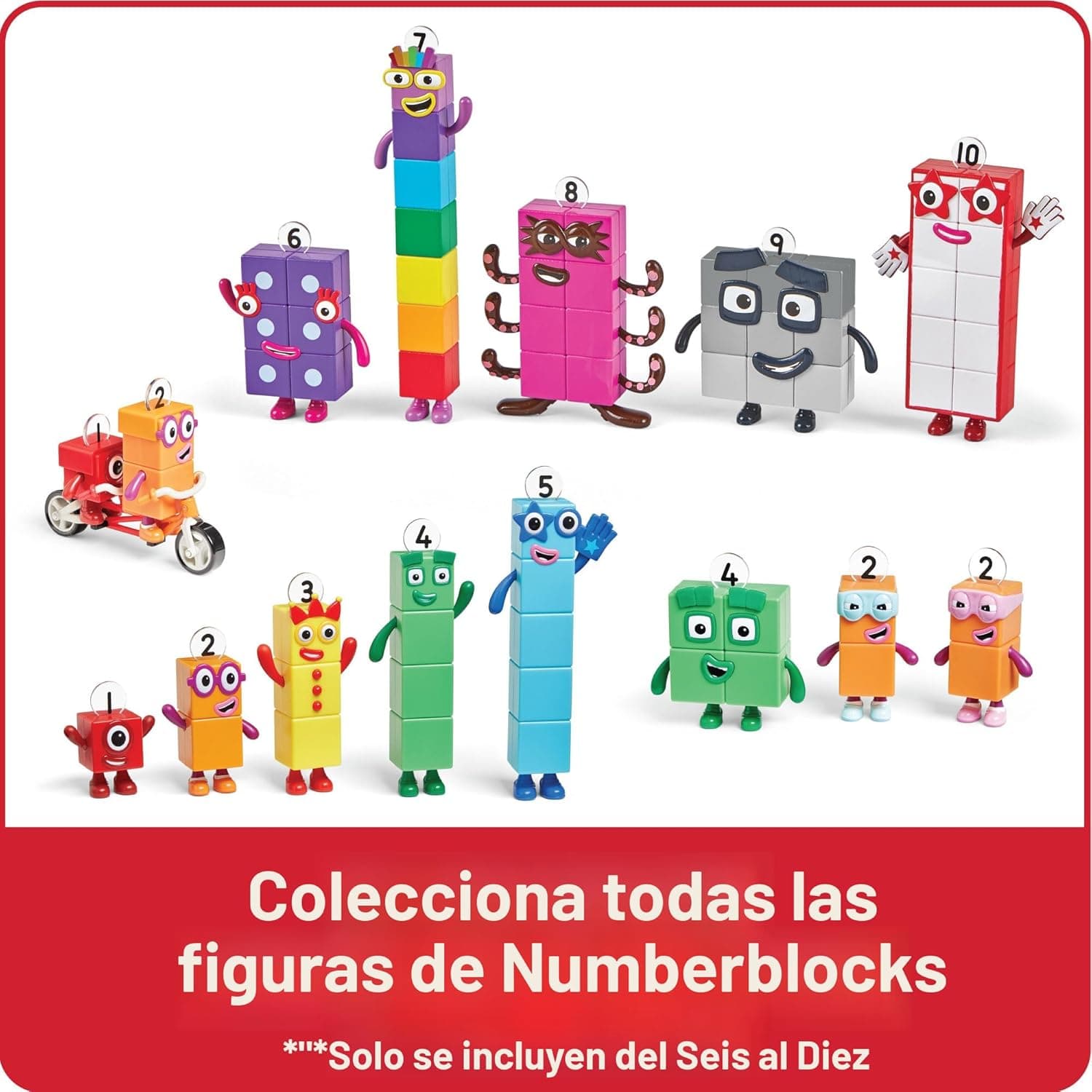Numberblocks Set de Figuras de Acción, Seis al Diez miniatura 5
