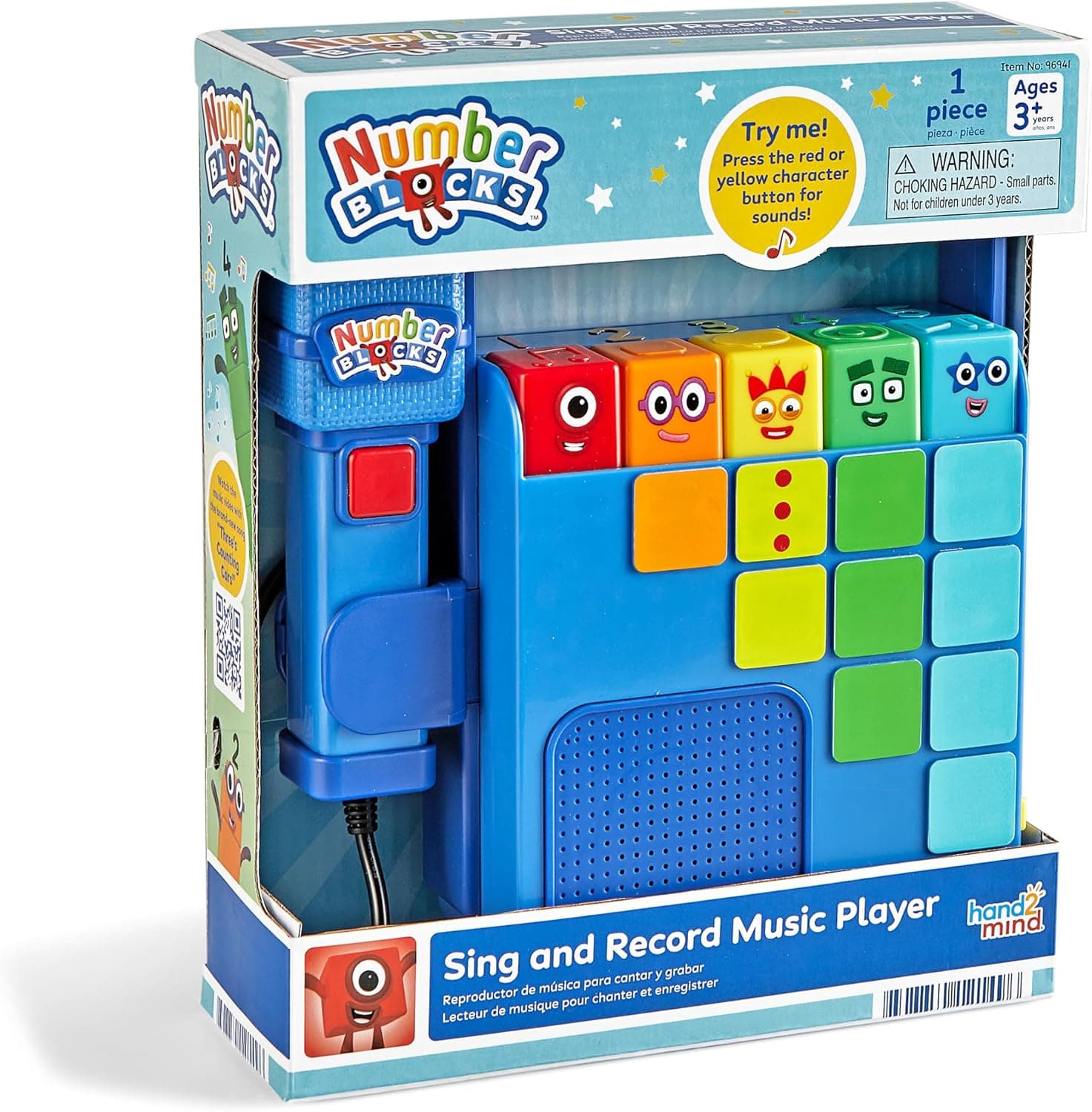 Numberblocks Reproductor de Música para Cantar y Grabar, Micrófono de Karaoke para Niños