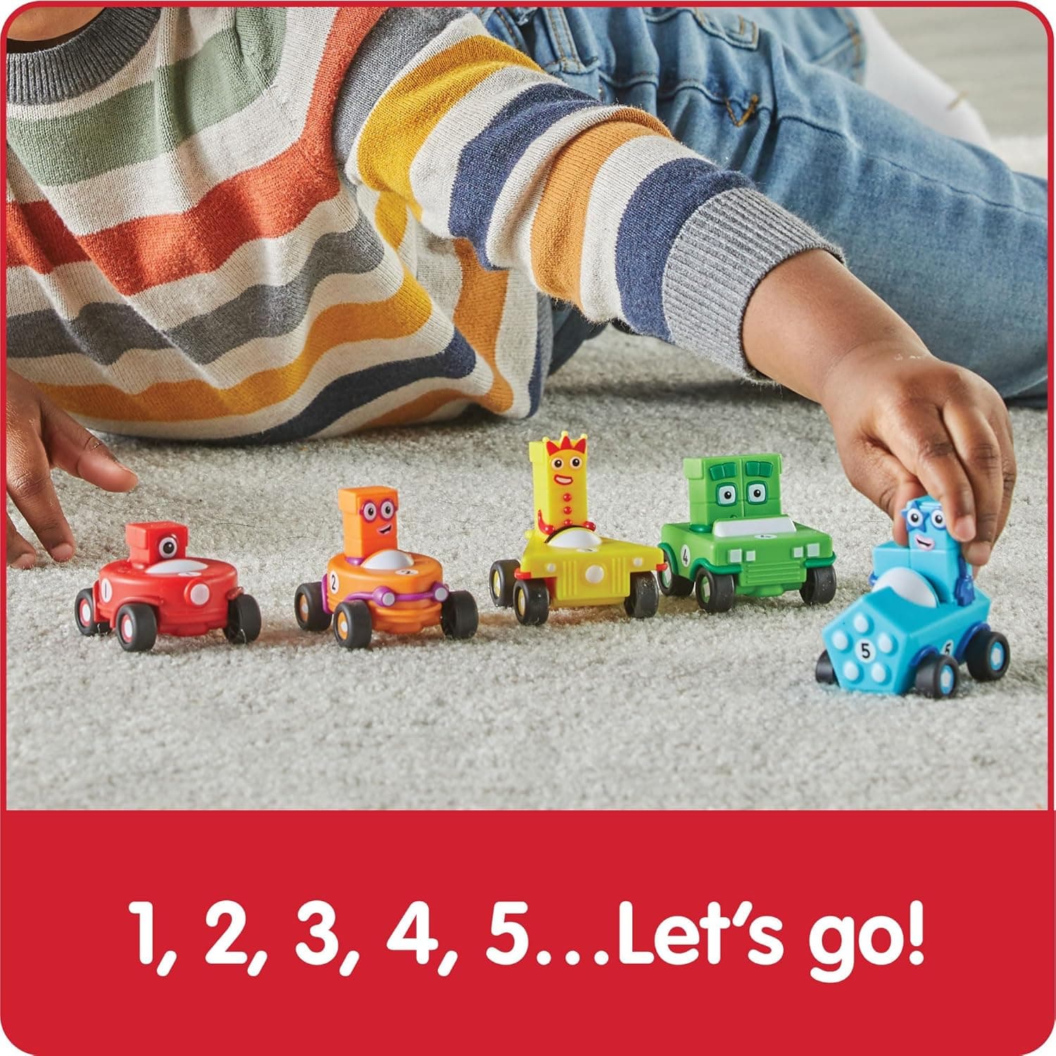 Numberblocks Mini vehículos, juguetes de autos de carreras miniatura 3