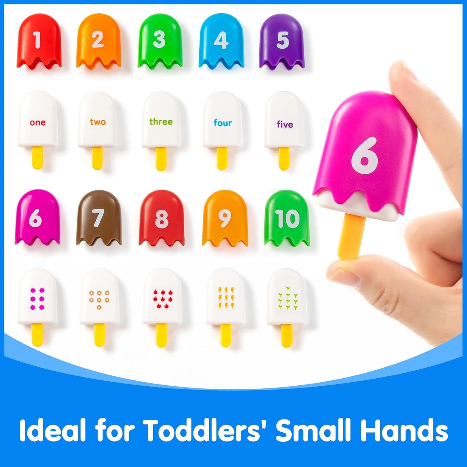 Mini Number Pops 1-10 – Divertidos juguetes de emparejamiento miniatura 4