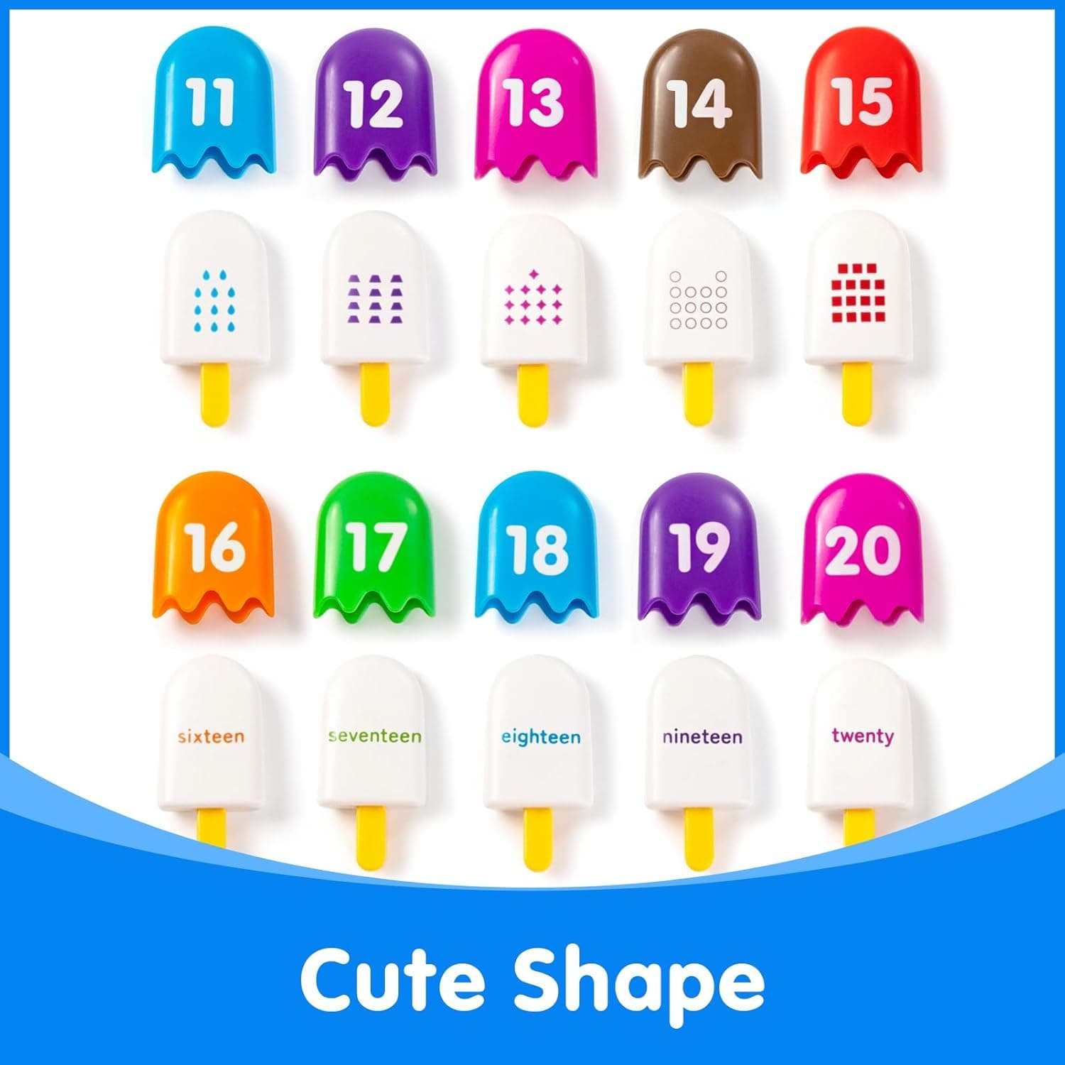 Mini Number Pops 11-20 — Juguetes de aprendizaje de números miniatura 4