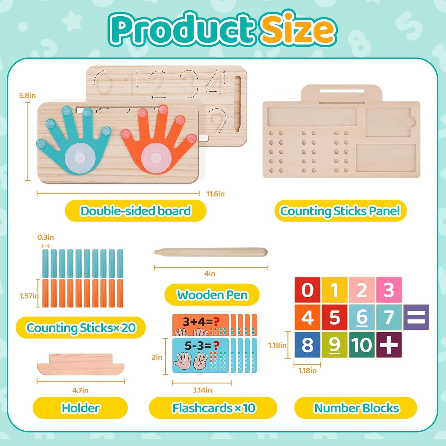 Montessori - Juguete de aprendizaje de matemáticas miniatura 3