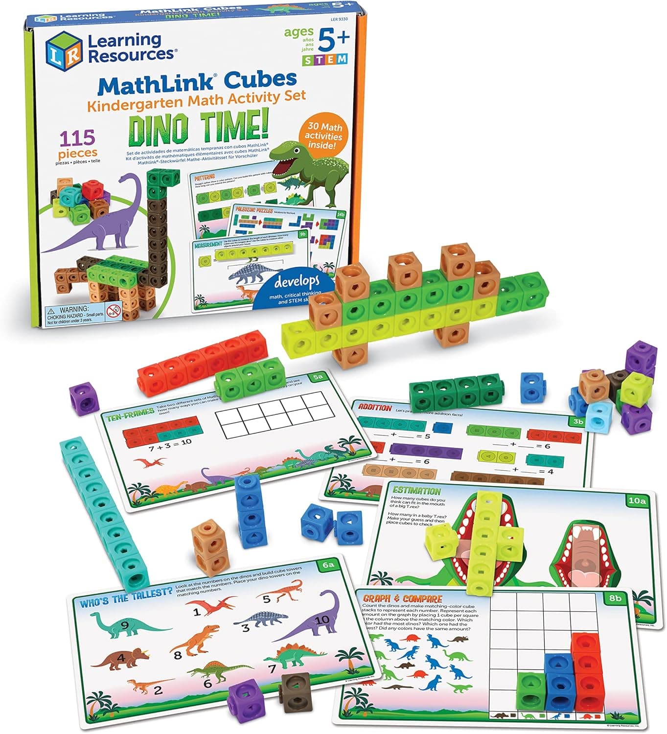 Learning Resources MathLink Cubes - ¡Tiempo de dinosaurio!