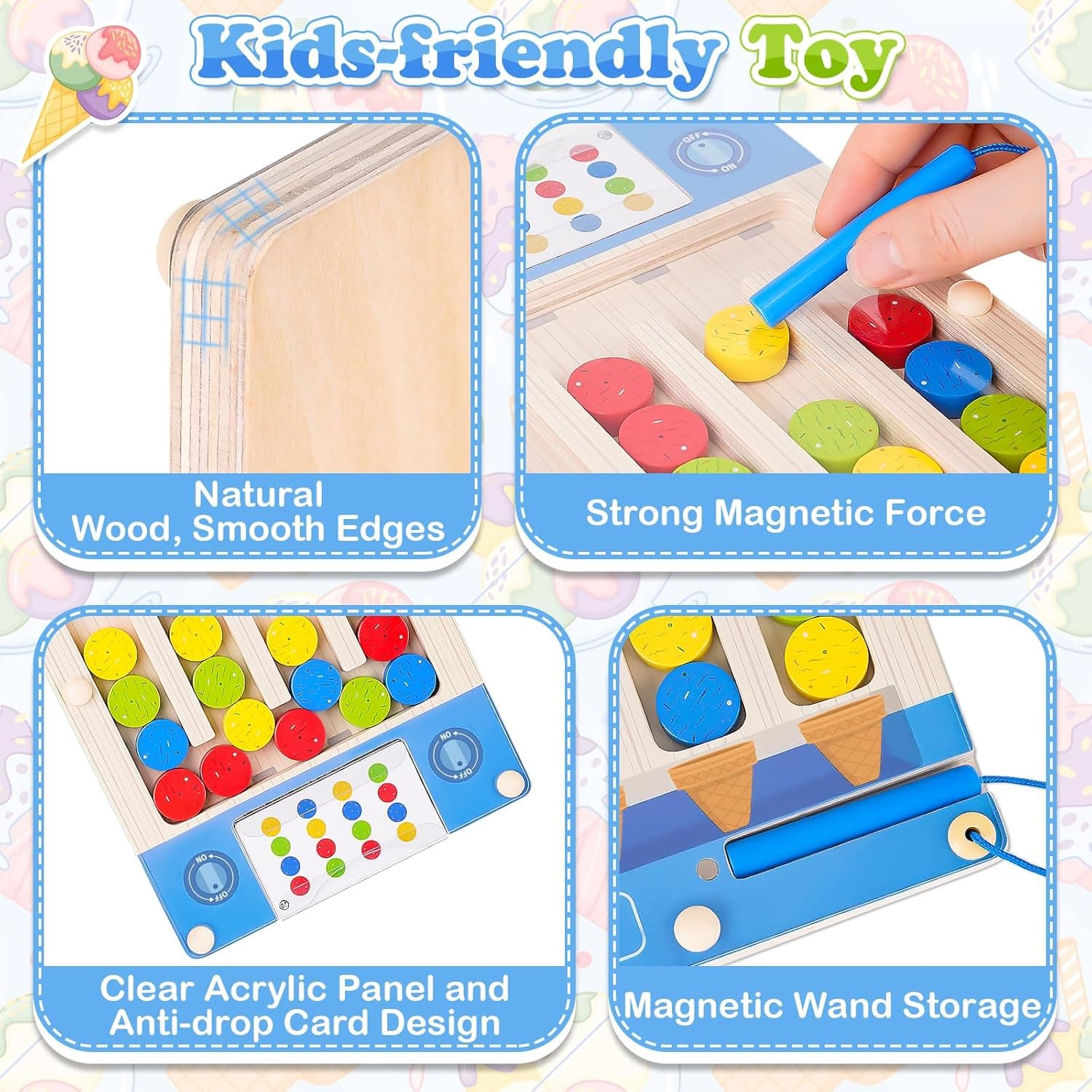 Juguetes Montessori de madera sensorial miniatura 3