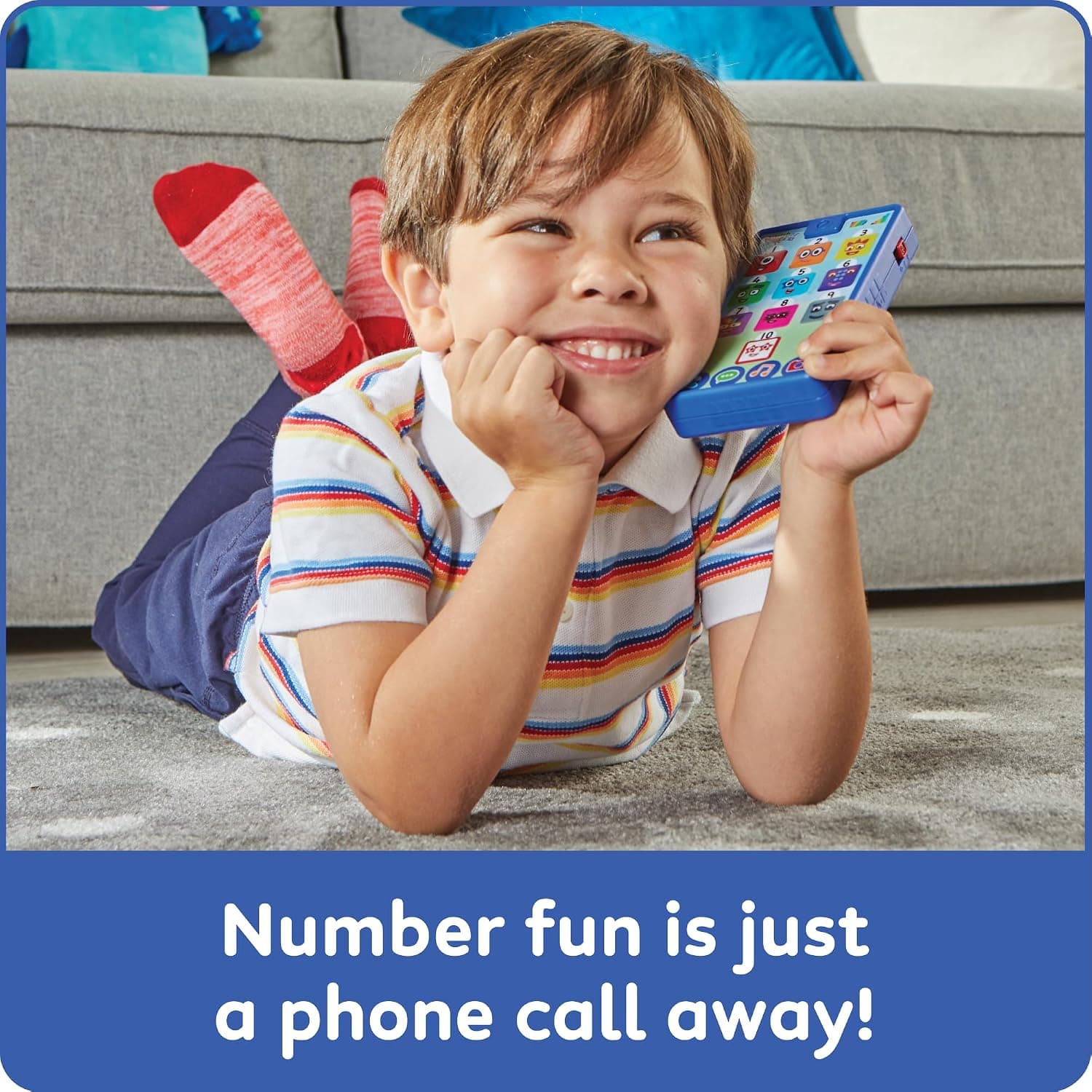 hand2mind Numberblocks - Teléfono divertido con números, más de 30 sonidos y canciones, teléfono celular de juego de simulación para niños, juguetes musicales interactivos para niños pequeños miniatura 4